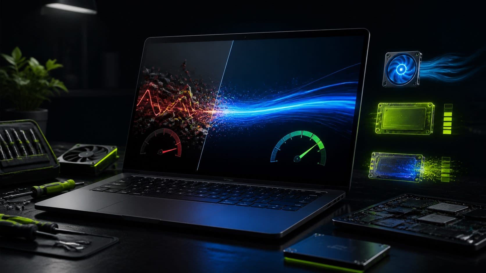 Laptop performance diagnostics resolving a slow computer