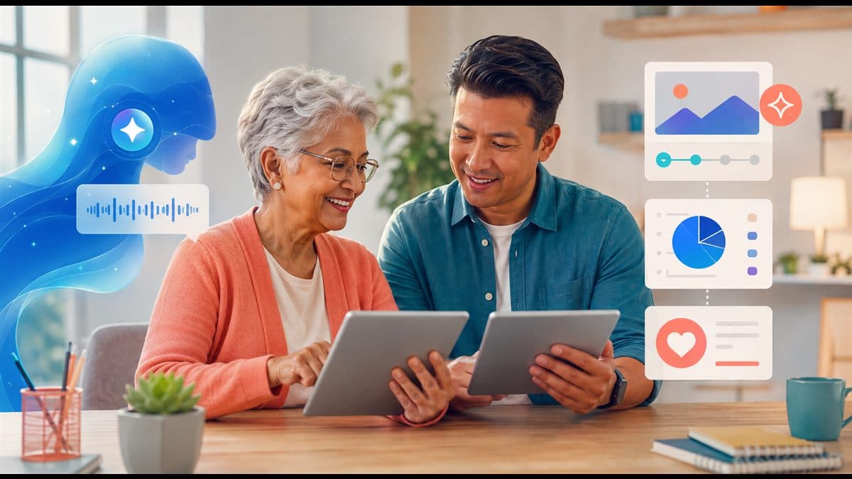 Two non-technical users learning through an accessible interactive AI tutorial